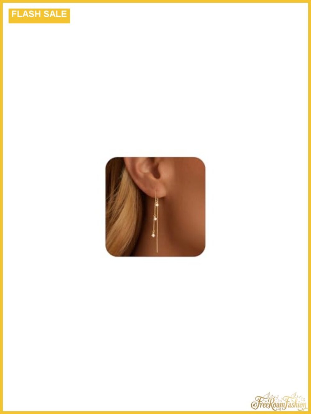 14K Gold Plated Dangle Earrings CZ Pearl Drop Non Tarnish Women